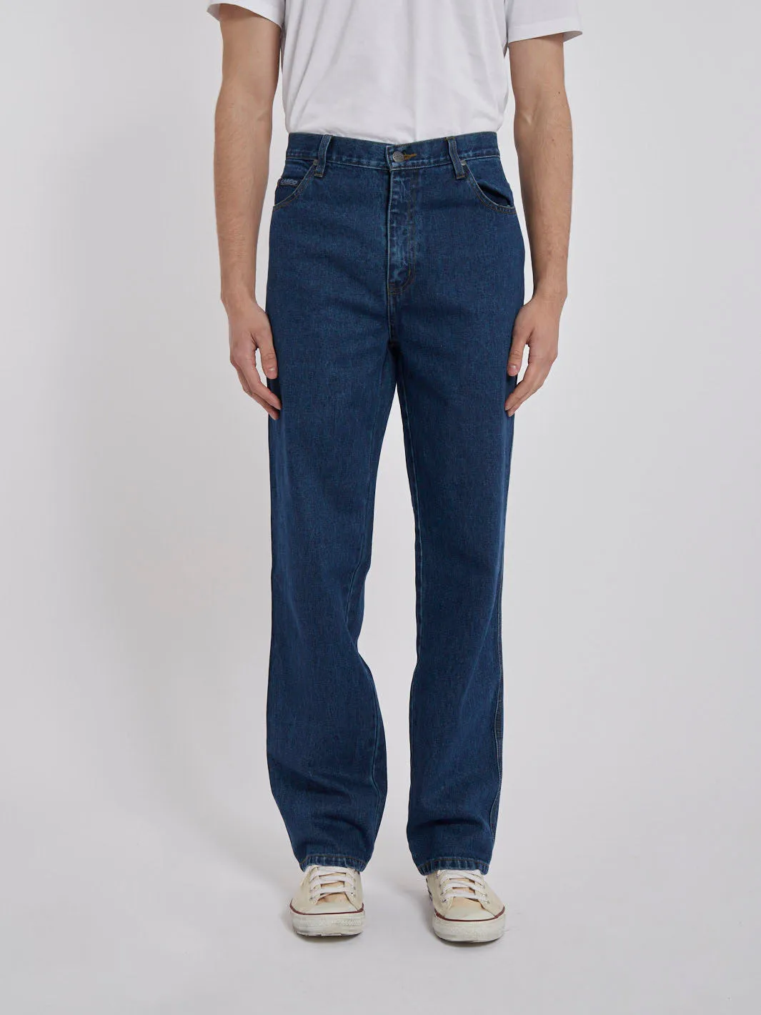 1990s Blue Cargo Jeans with Zipper Closure and 4 Pockets