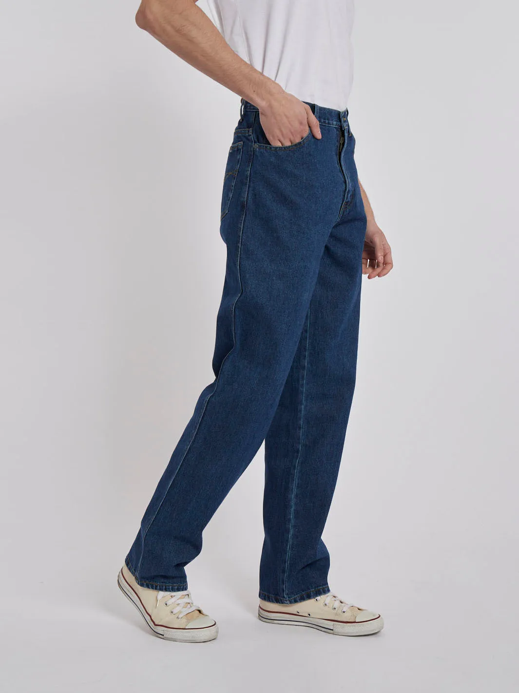 1990s Blue Cargo Jeans with Zipper Closure and 4 Pockets