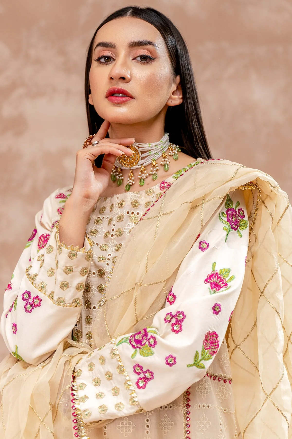 3-Piece Embroidered Lawn Shirt with Organza Dupatta and Trouser CNP-4-026