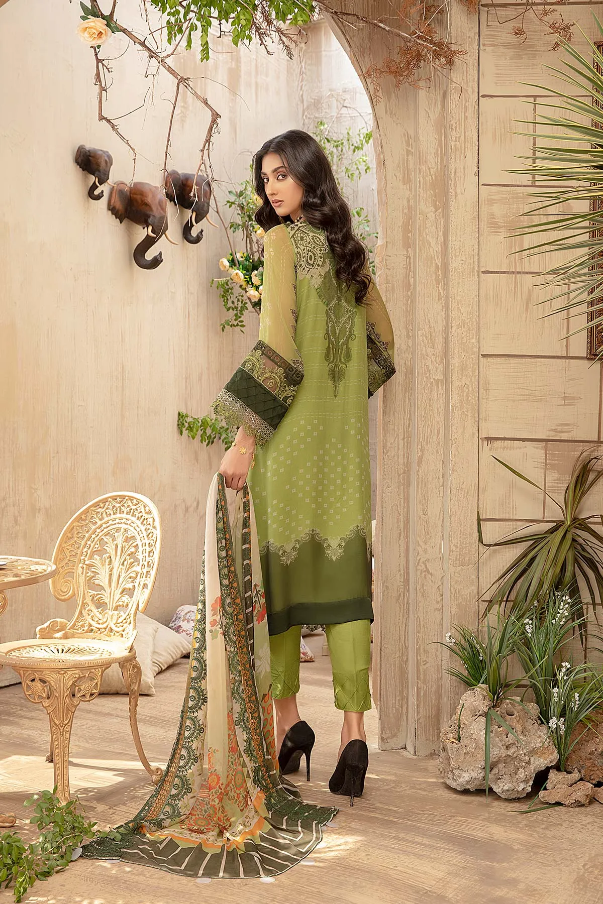 3-Piece Unstitched Chiffon VSL-11 with Embroidery - Buy Online