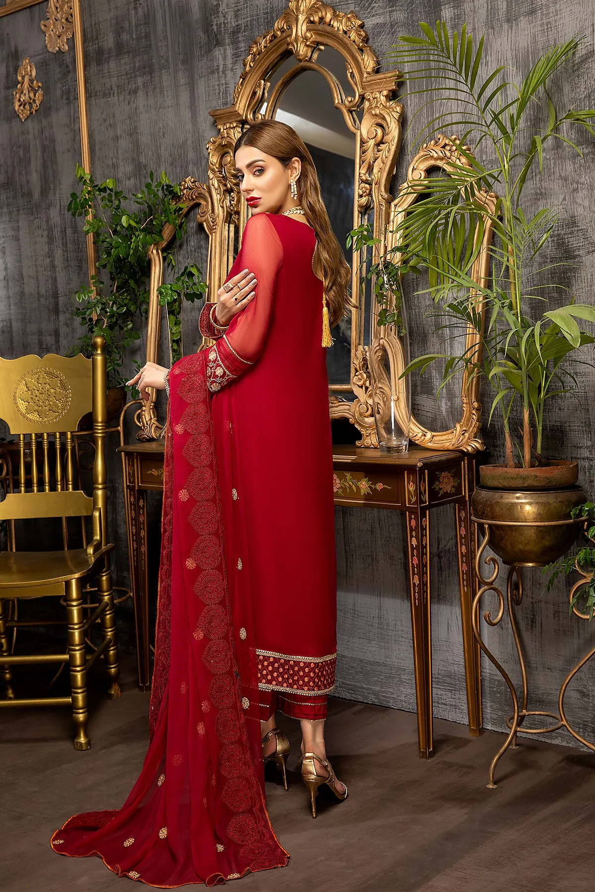 3-Piece Unstitched Embroidered Chiffon CAL-002