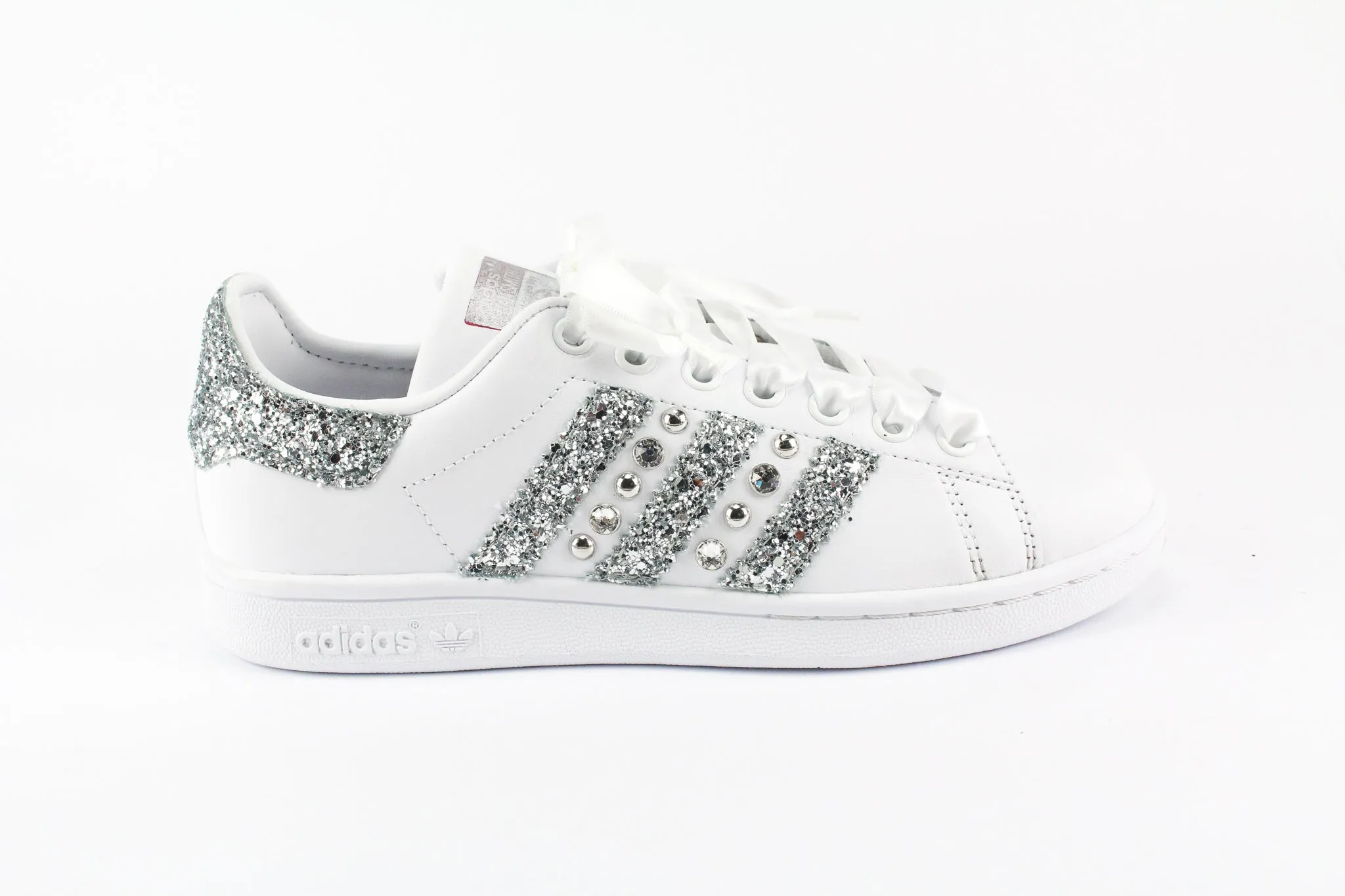 Adidas Stan Smith with Strass Glitter and Satin Laces