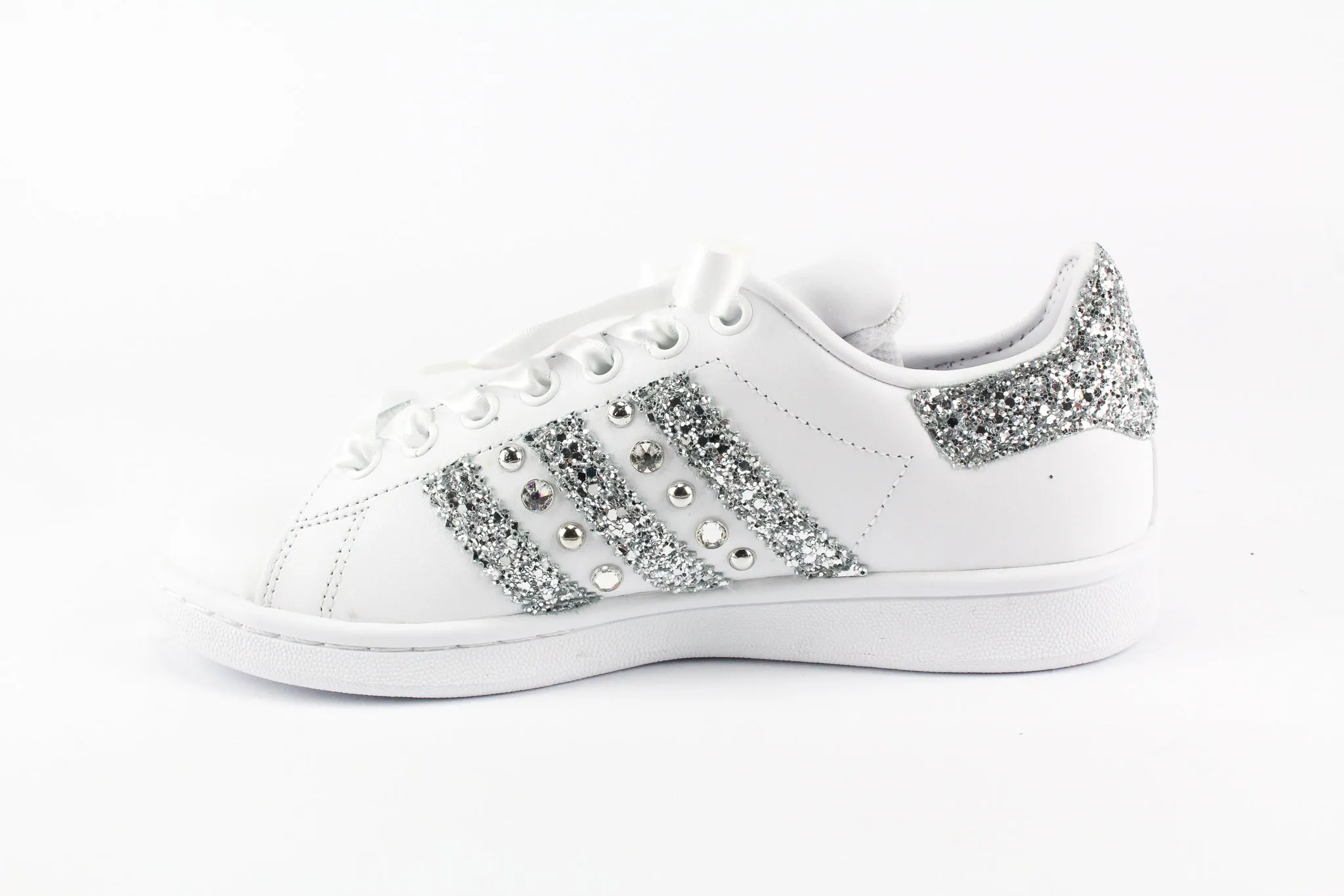 Adidas Stan Smith with Strass Glitter and Satin Laces