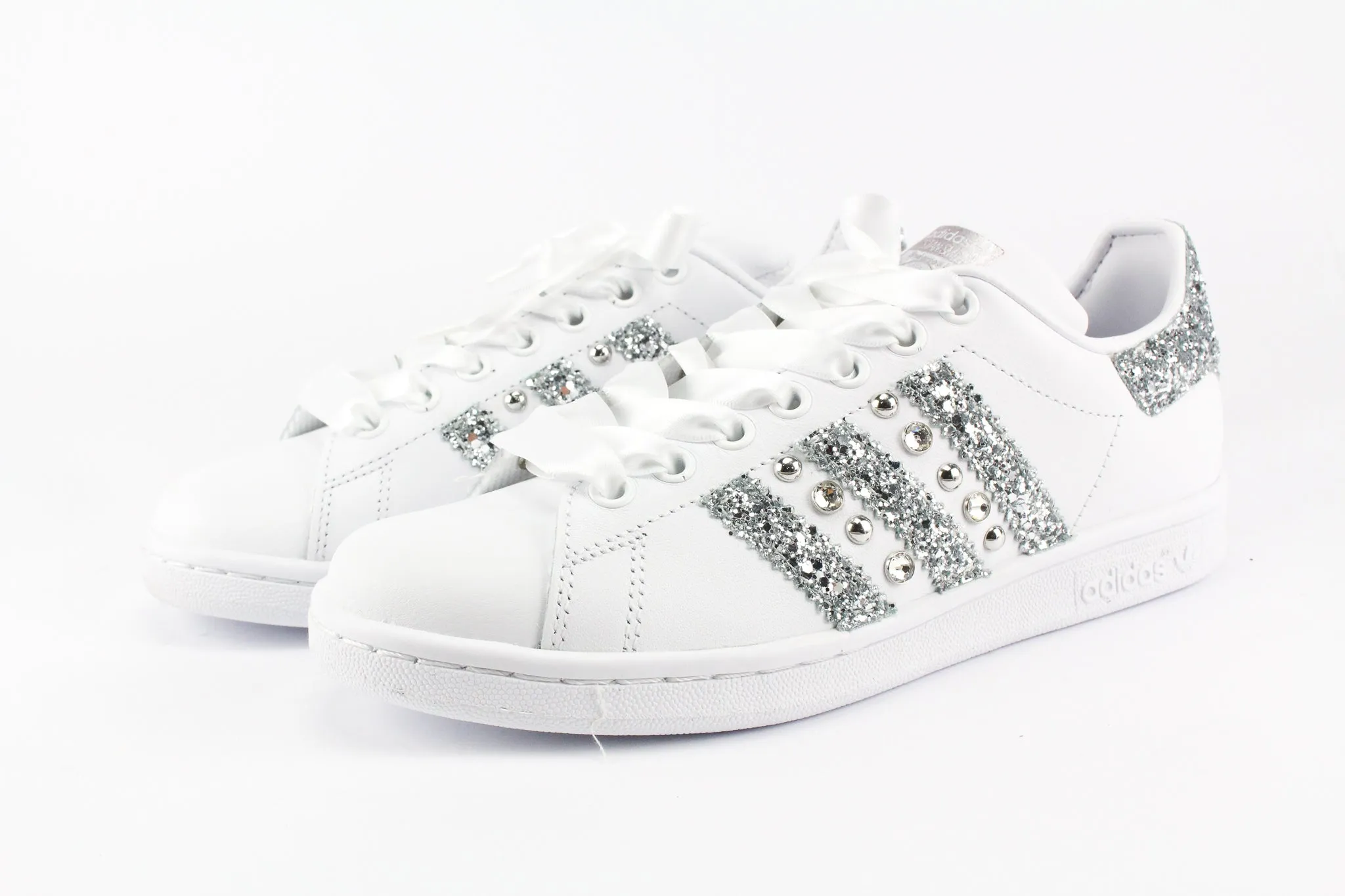 Adidas Stan Smith with Strass Glitter and Satin Laces