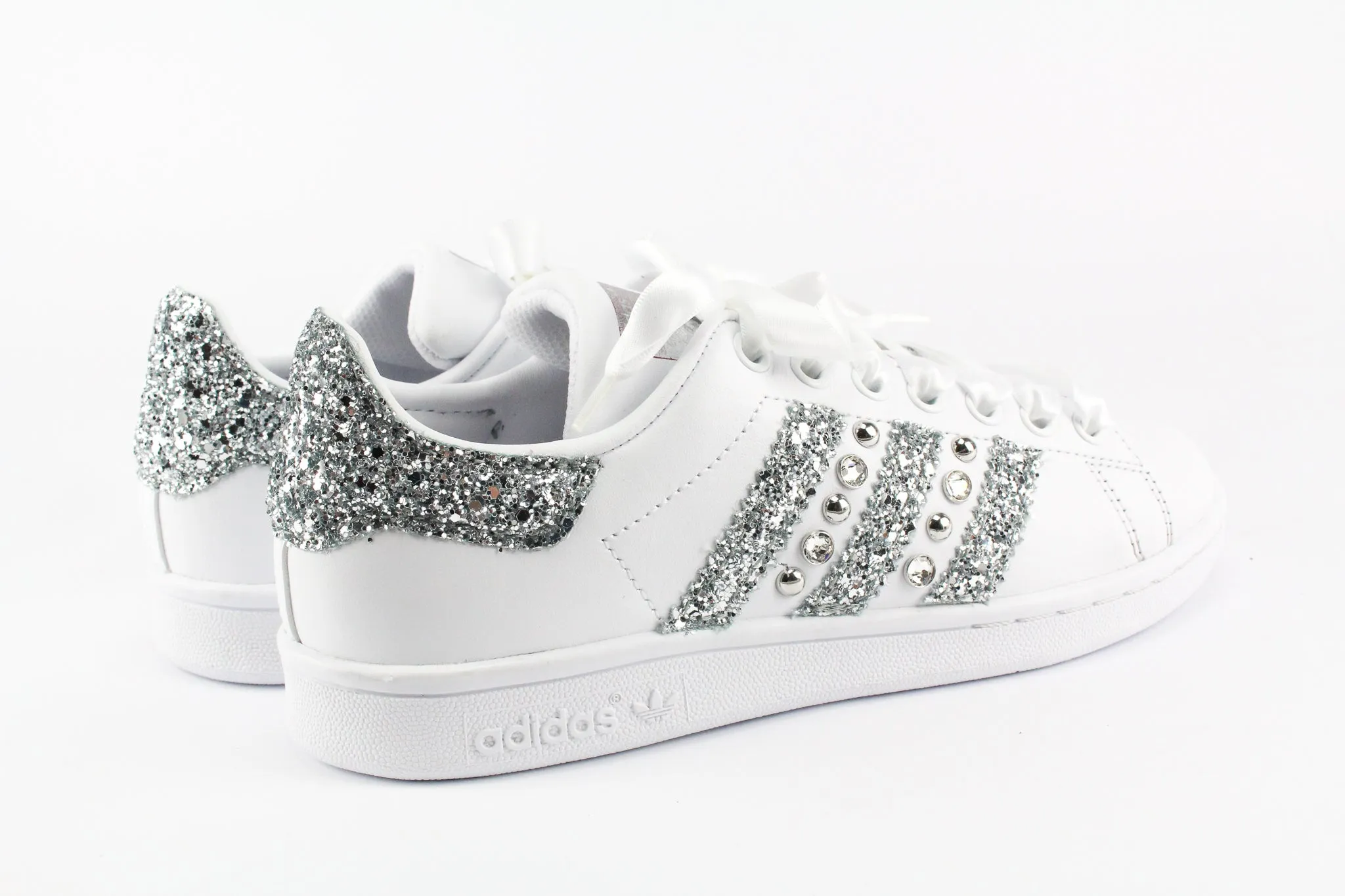 Adidas Stan Smith with Strass Glitter and Satin Laces