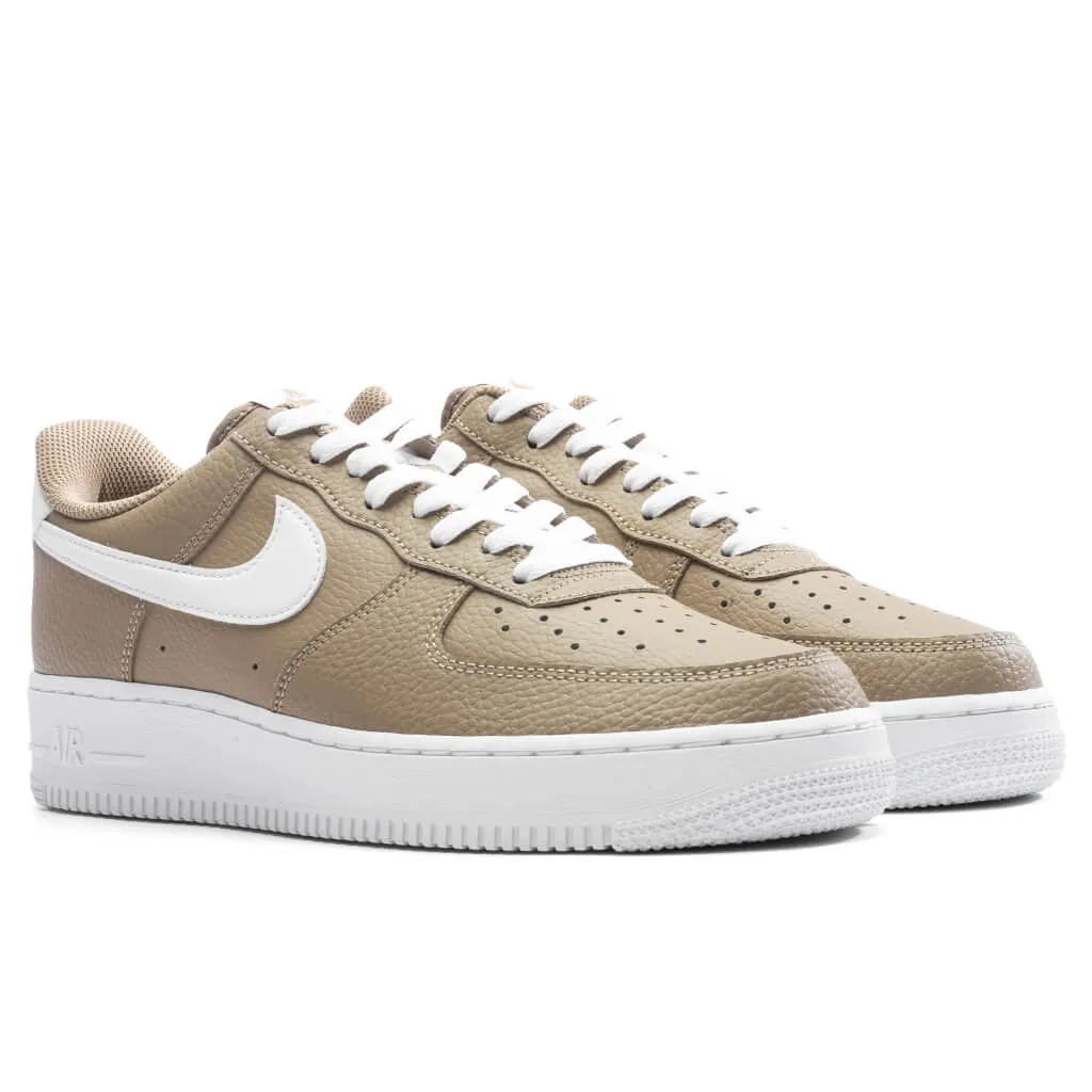 Air Force 1 '07 Khaki White sneakers.