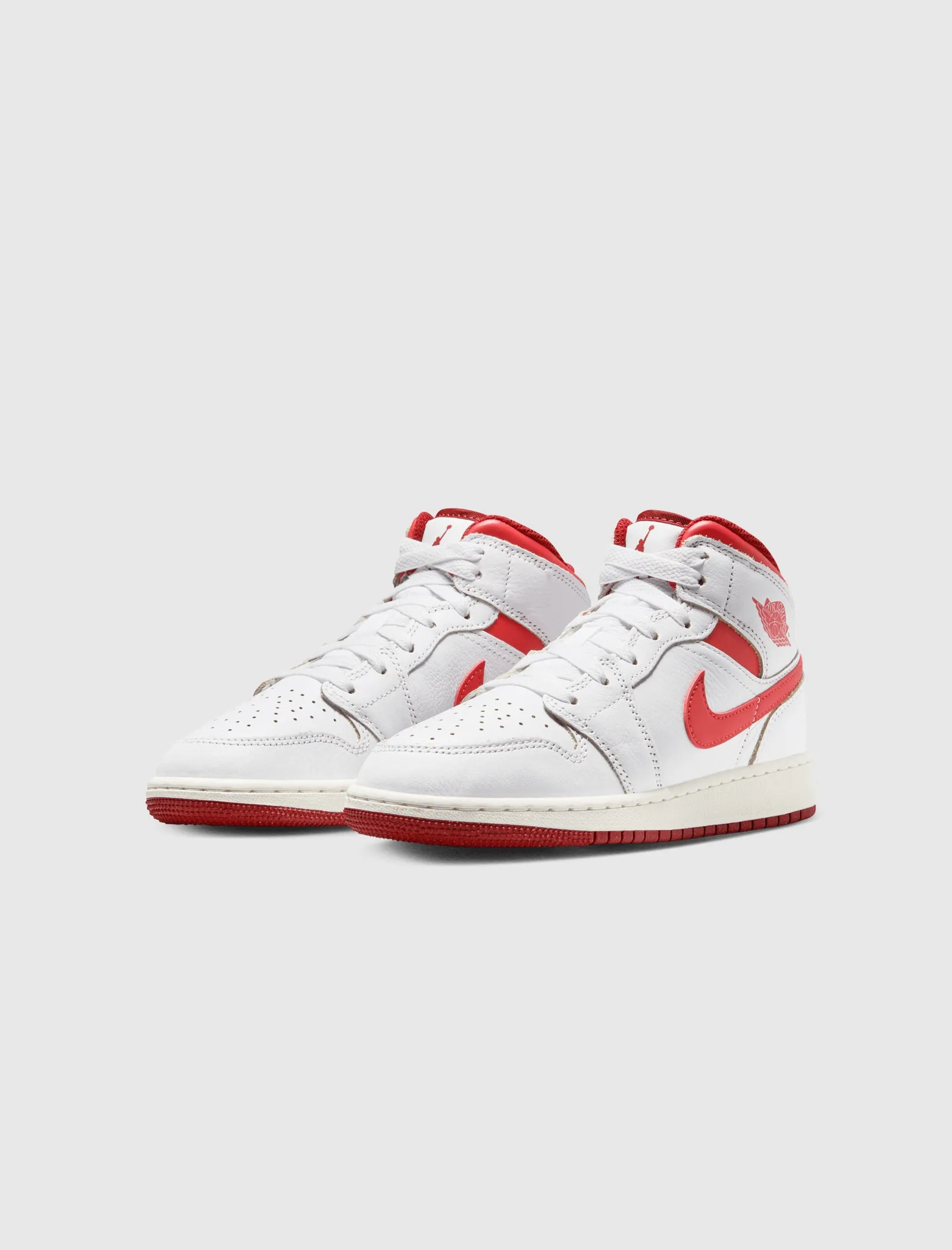 Air Jordan 1 Mid White Dune Red GS - Best Price, Shop Now