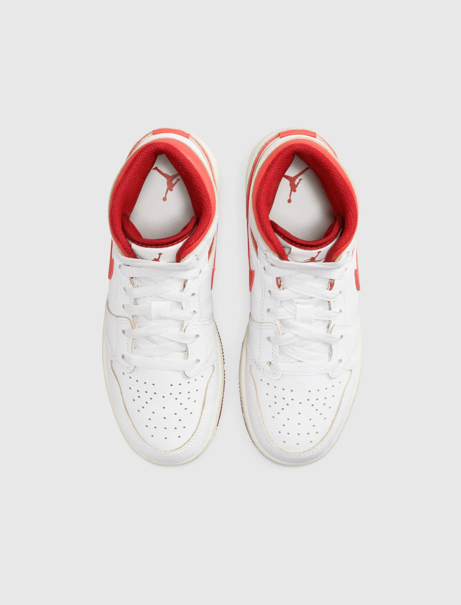 Air Jordan 1 Mid White Dune Red GS - Best Price, Shop Now