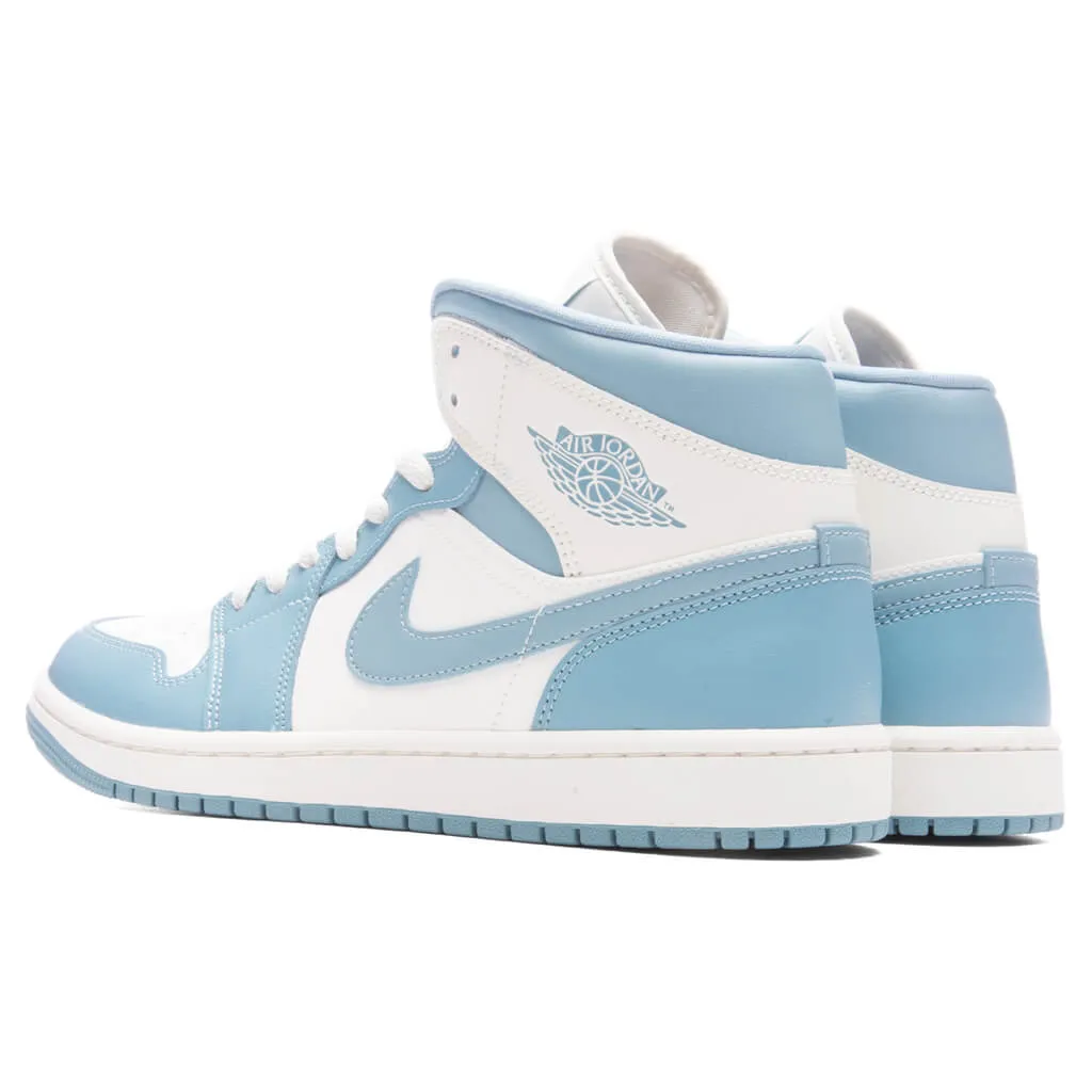 Air Jordan 1 Mid Women's UNC Sail/Worn Blue