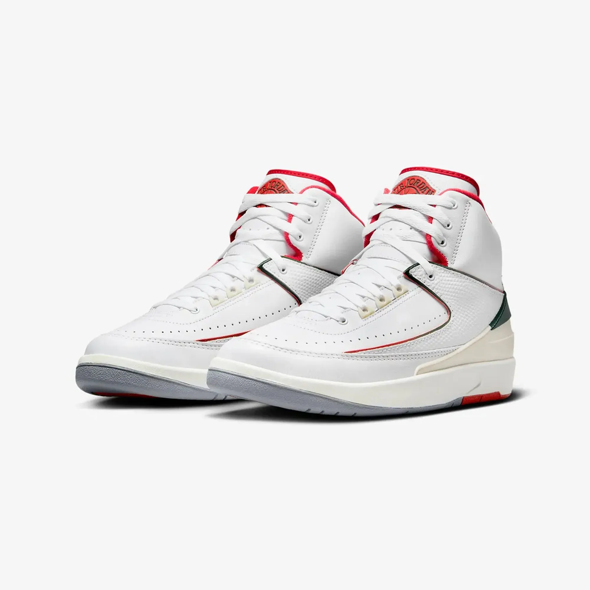 Air Jordan 2 White Fire Red Fir Sail