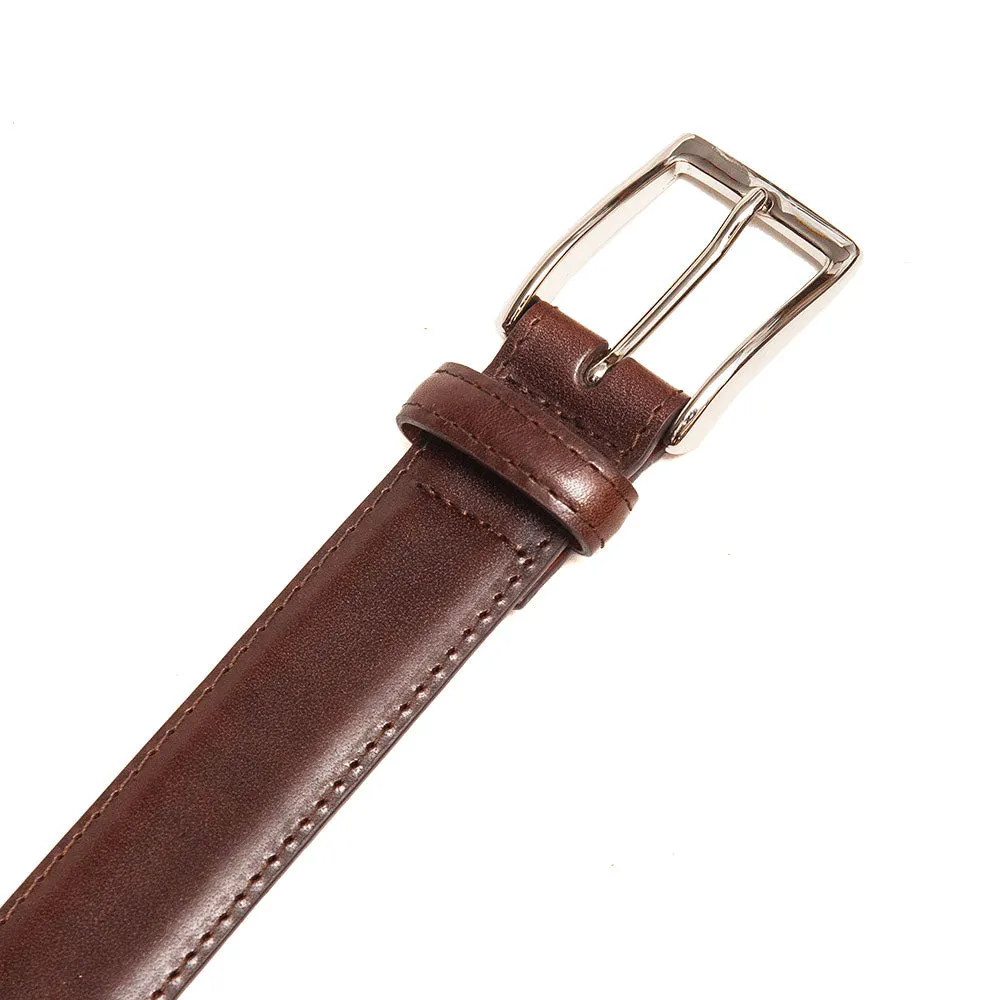 Alden Calf Leather Belt Dark Brown