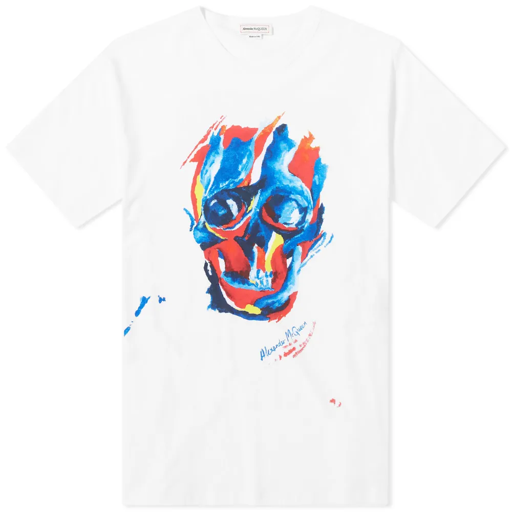 Alexander McQueen Abstract Skull Print T-ShirtWhite & Multi