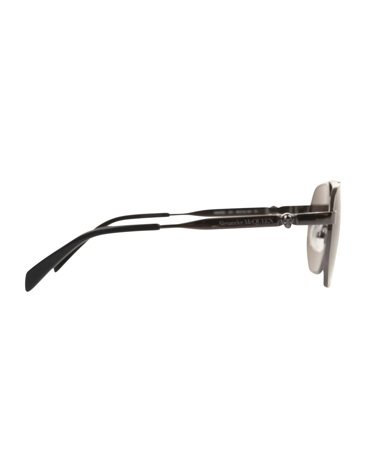 ALEXANDER MCQUEEN Caravan Floating Skull Sunglasses In Ruthenium Metal