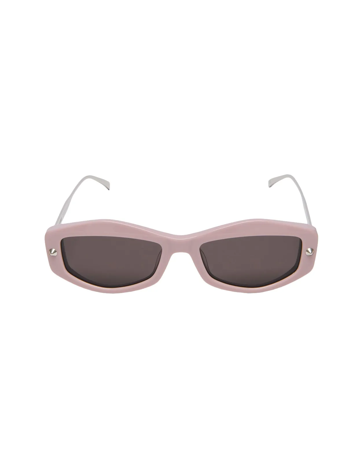 ALEXANDER MCQUEEN Geometric Spike Studs Sunglasses in Pink/Smoky