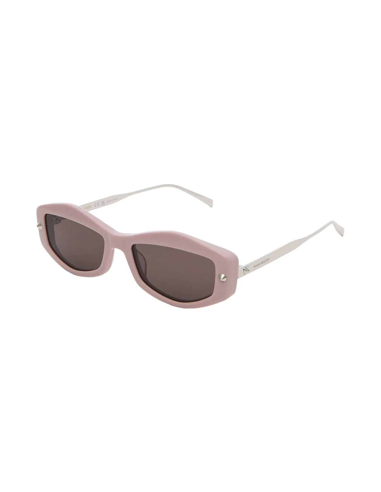 ALEXANDER MCQUEEN Geometric Spike Studs Sunglasses in Pink/Smoky