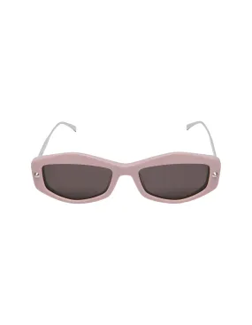 ALEXANDER MCQUEEN Geometric Spike Studs Sunglasses in Pink/Smoky