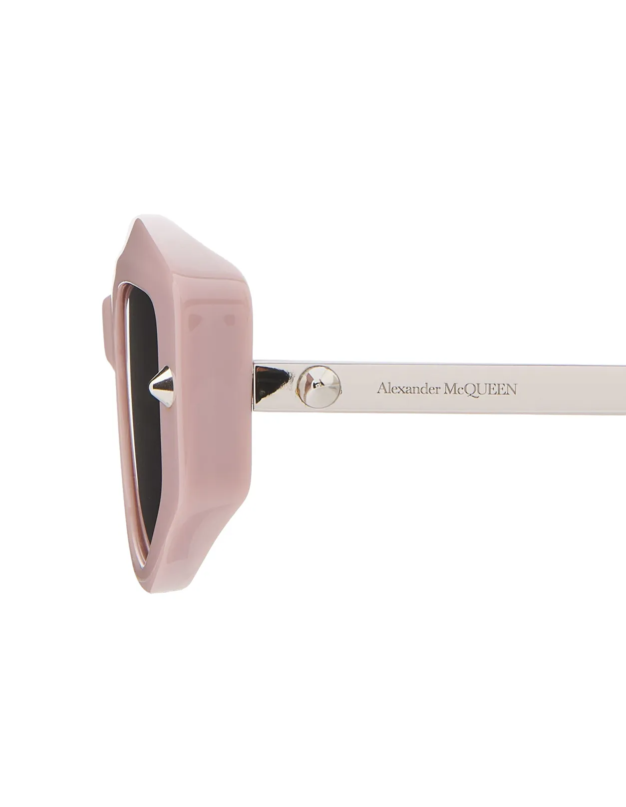 ALEXANDER MCQUEEN Geometric Spike Studs Sunglasses in Pink/Smoky