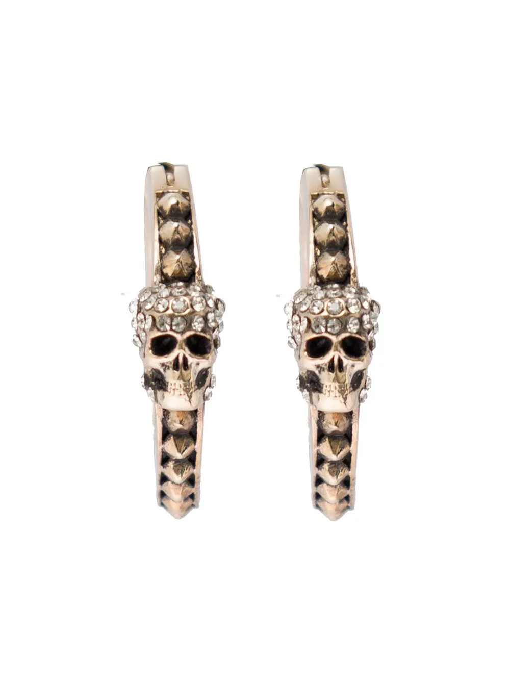 Alexander McQueen Skull Embellished Hoop Earrings