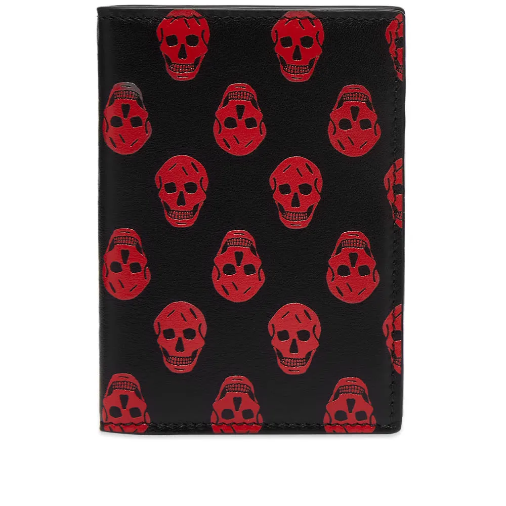 Alexander McQueen Skull Small Fold WalletBlack & Lust Red