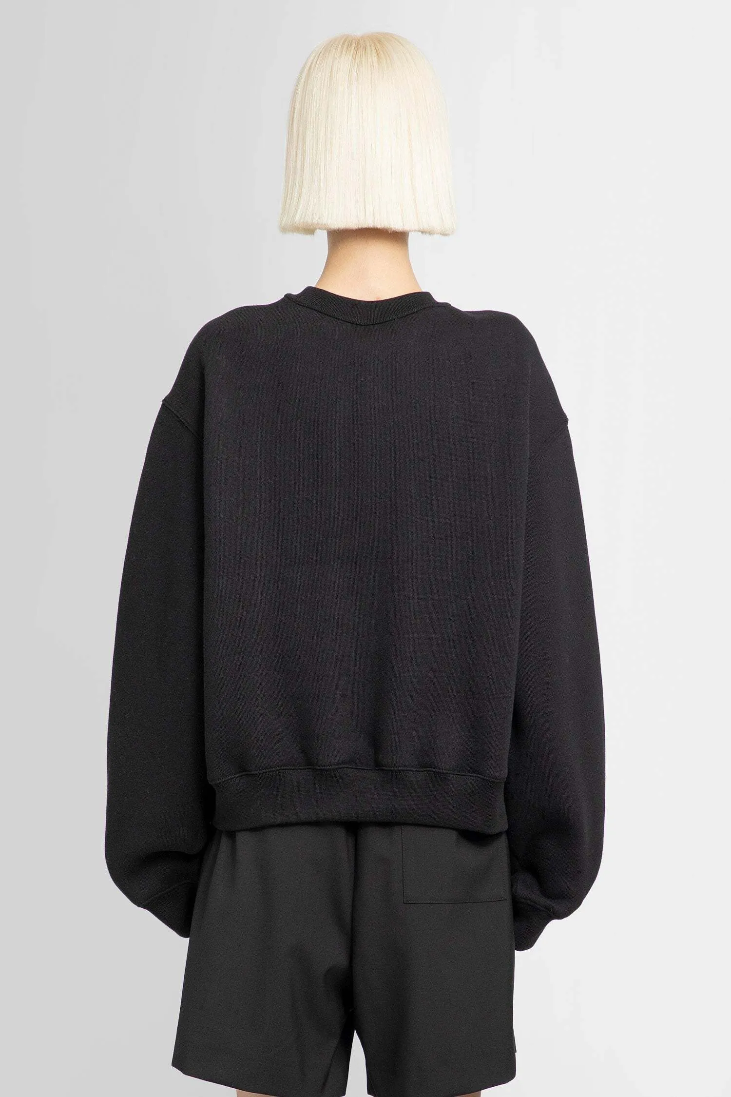 Alexander Wang Crew Neck Long Sleeves Cotton Puff Sleeves Logo Shirt