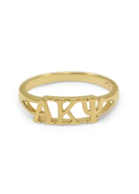 Alpha Kappa Psi 14k Sunshine Gold Plated Ring