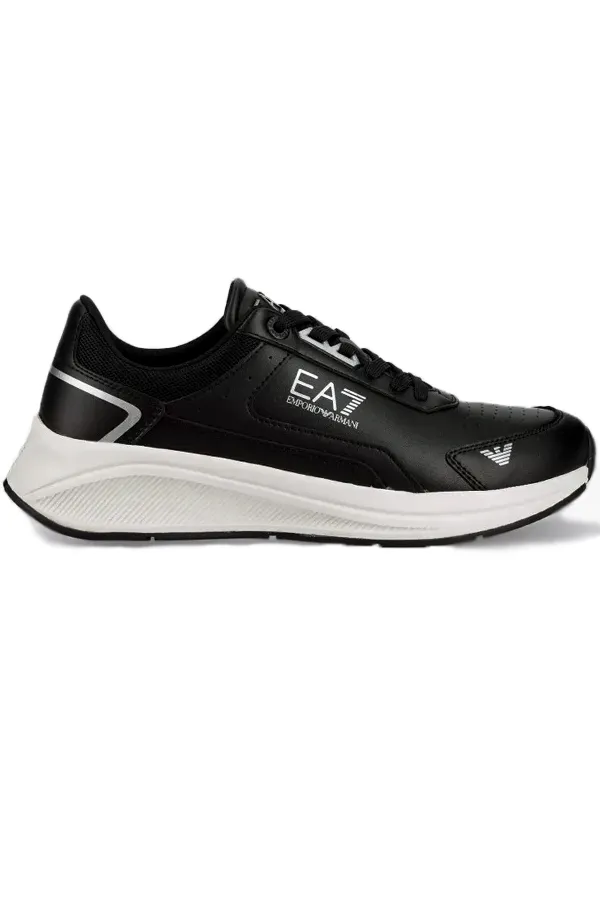 Armani EA7 Black Leather Sneakers