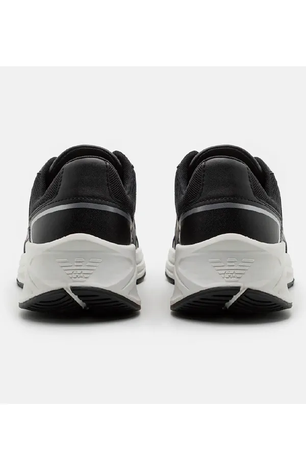 Armani EA7 Black Leather Sneakers