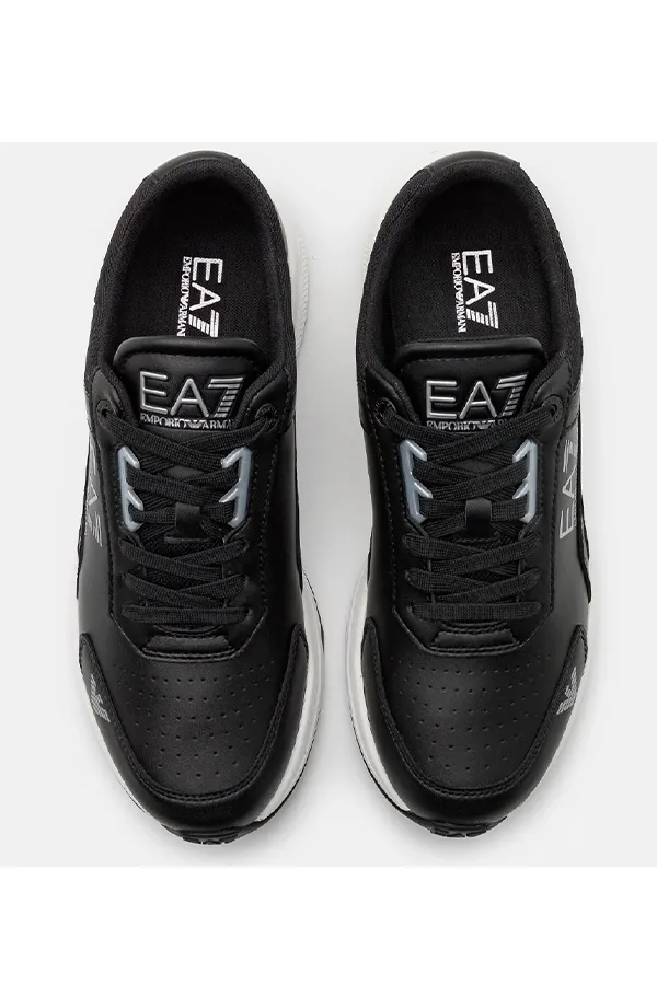 Armani EA7 Black Leather Sneakers