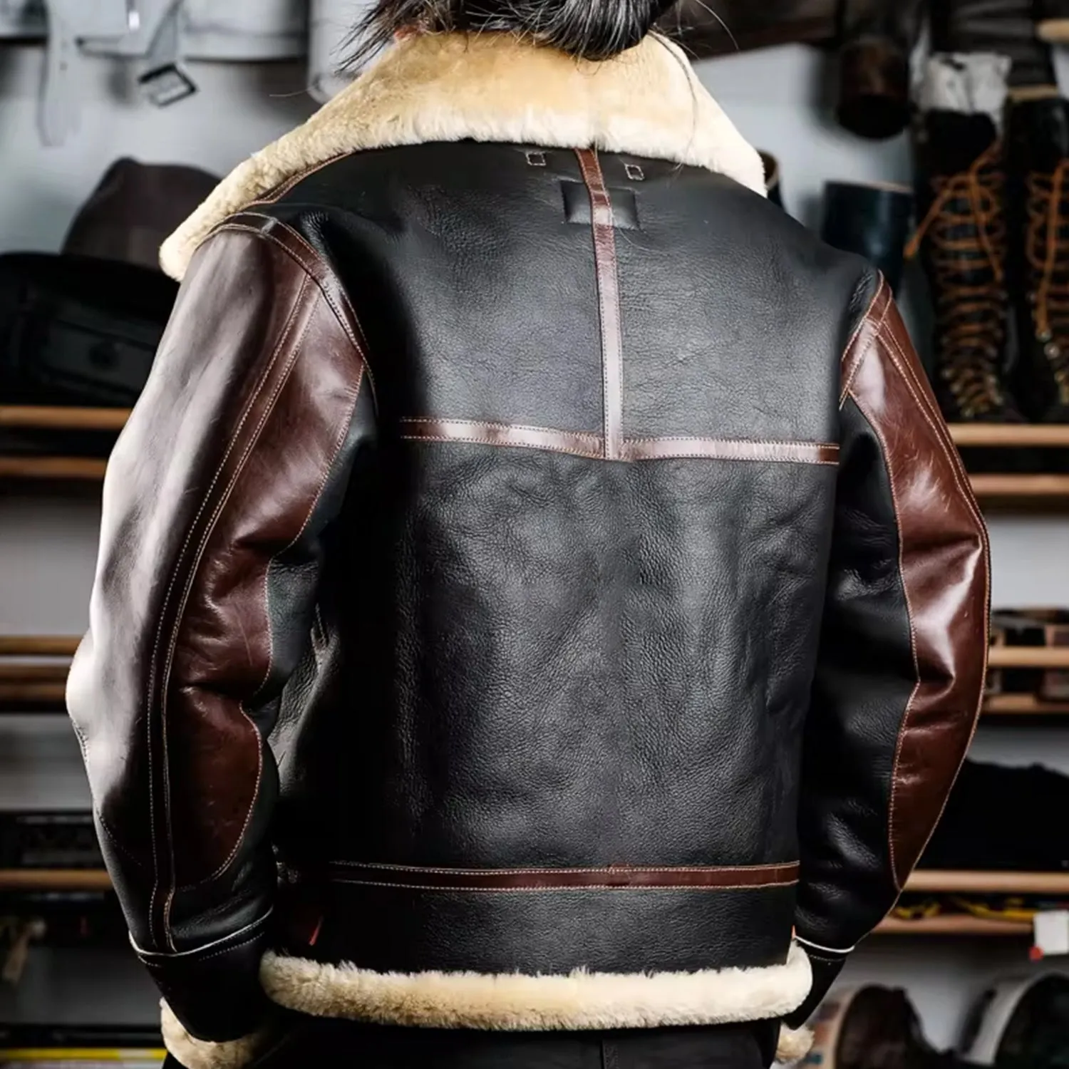 B3 sheepskin bomber jacket