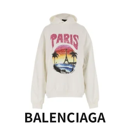 Balenciaga long sleeve cotton hoodies and sweatshirts with street style logo