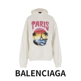 Balenciaga long sleeve cotton hoodies and sweatshirts with street style logo