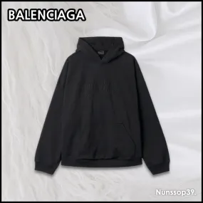 Balenciaga long sleeve plain cotton oversized logo luxury street style.