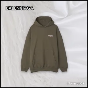 Balenciaga Long Sleeve Street Style Plain Cotton Logo Luxury Unisex