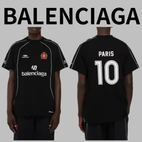 Balenciaga Men's Paris Soccer T-shirt - Oversized Black/White