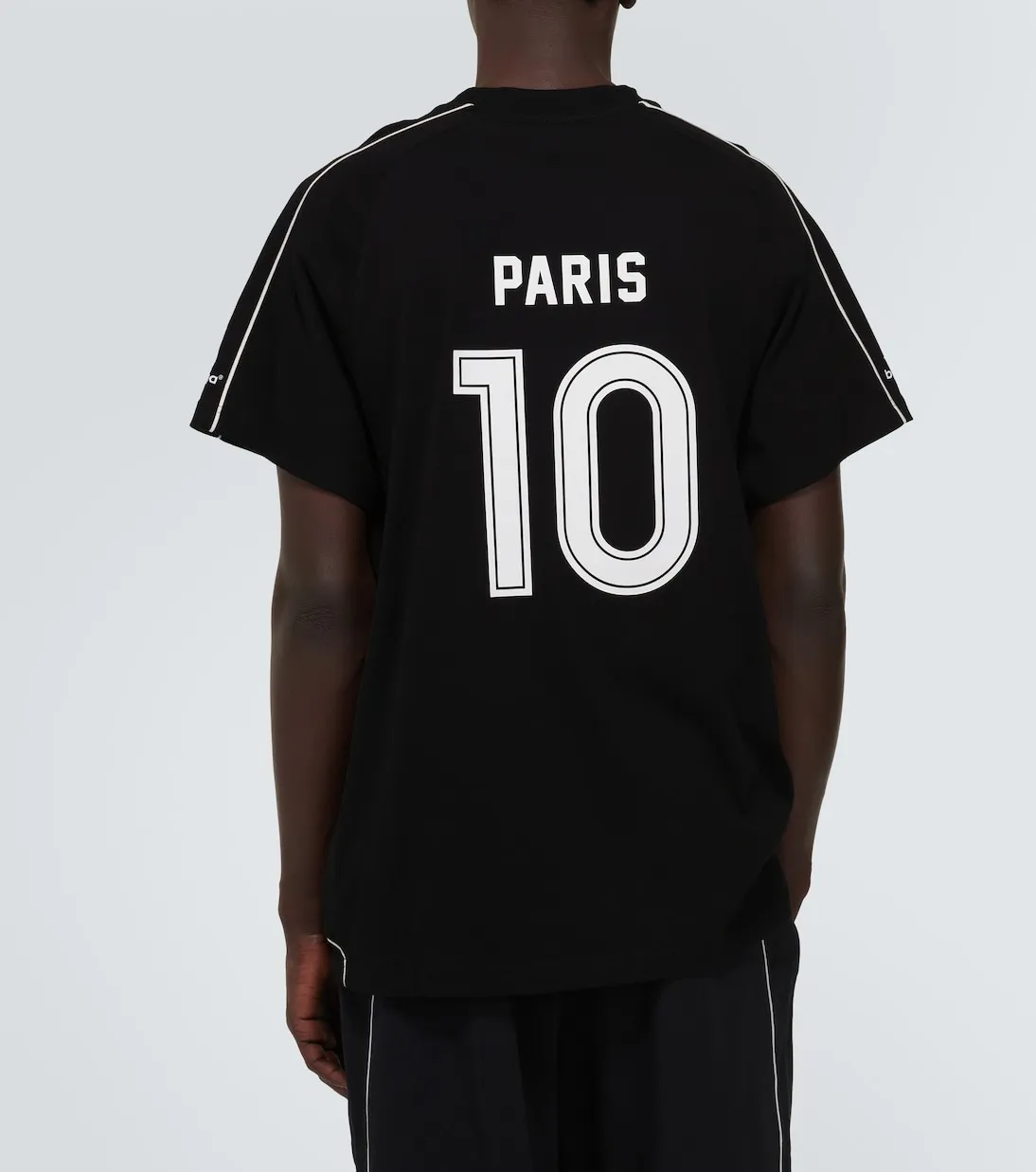 Balenciaga Men's Paris Soccer T-shirt - Oversized Black/White