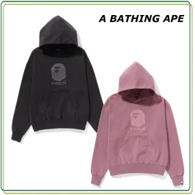 Bathing Ape hoodies and sweatshirts with plain logo design for unisex street style