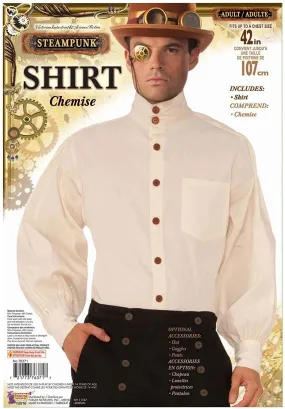 Beige steampunk men's shirt - standard size up to 42