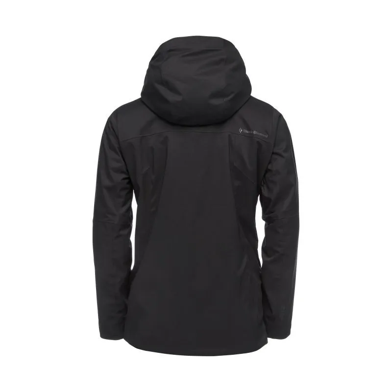 Black Diamond ski jacket for men with mapped boundary line design