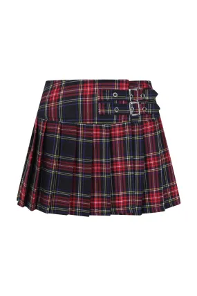 Black Plaid Mini Skirt