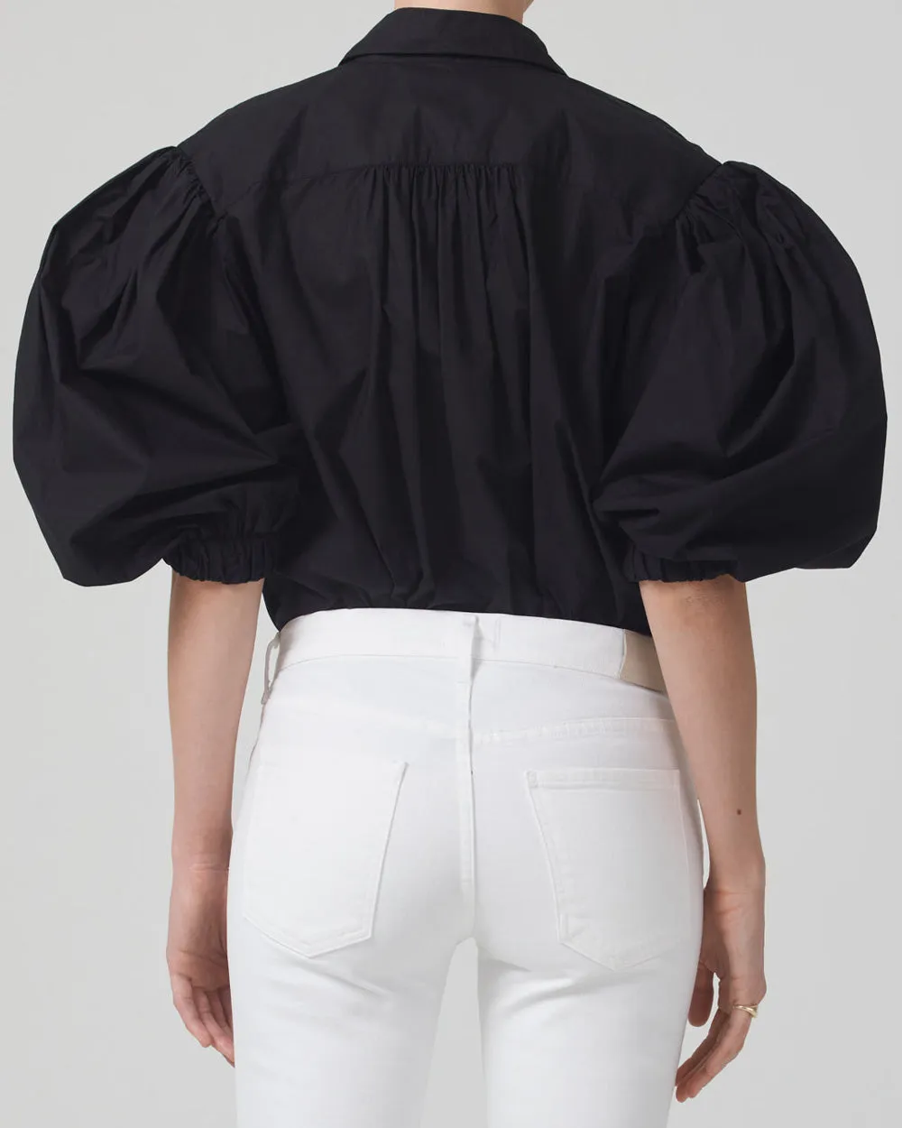 Black Puff Sleeve Shirt - Anya