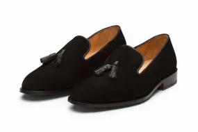 Black Suede Tassel Loafers