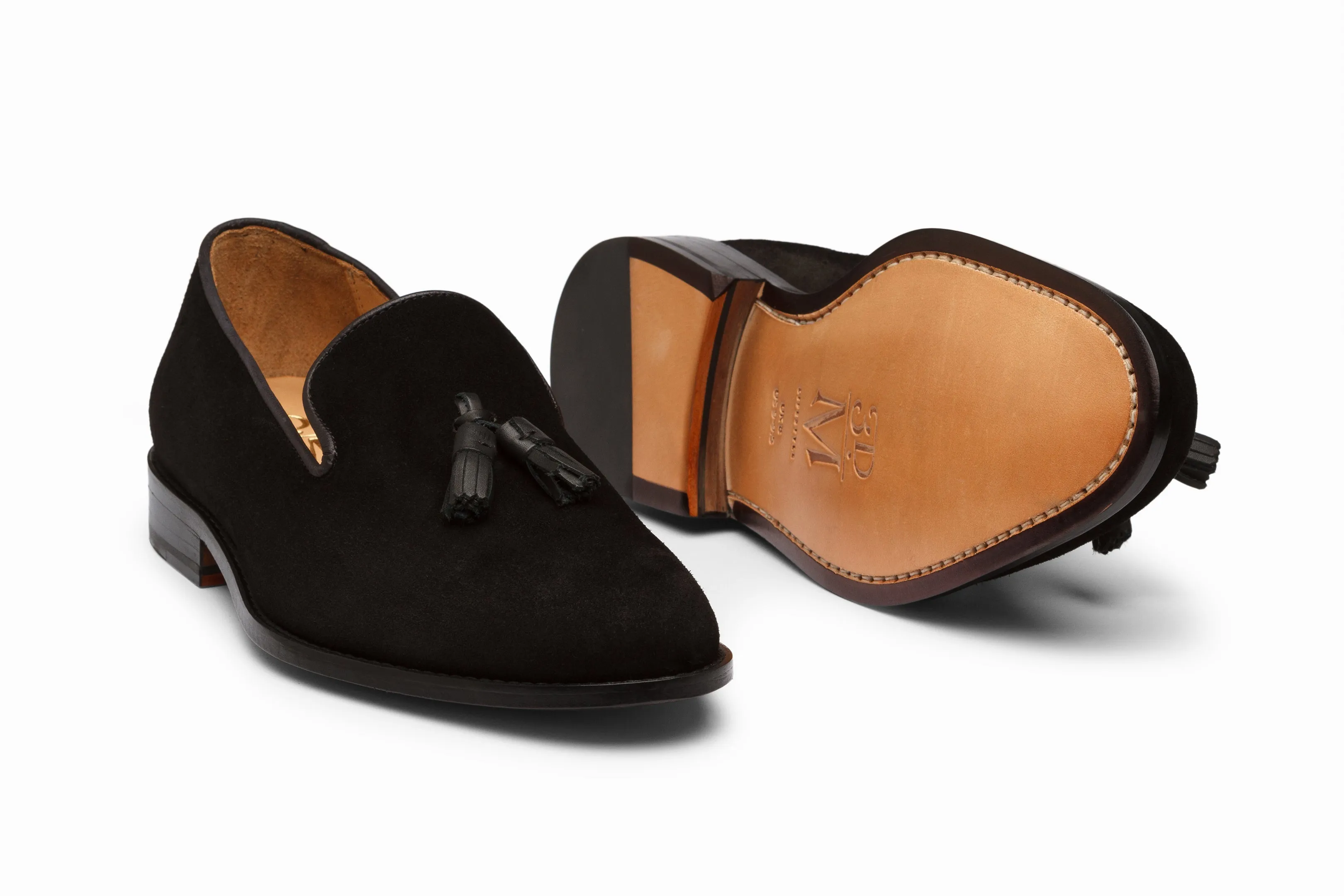 Black Suede Tassel Loafers