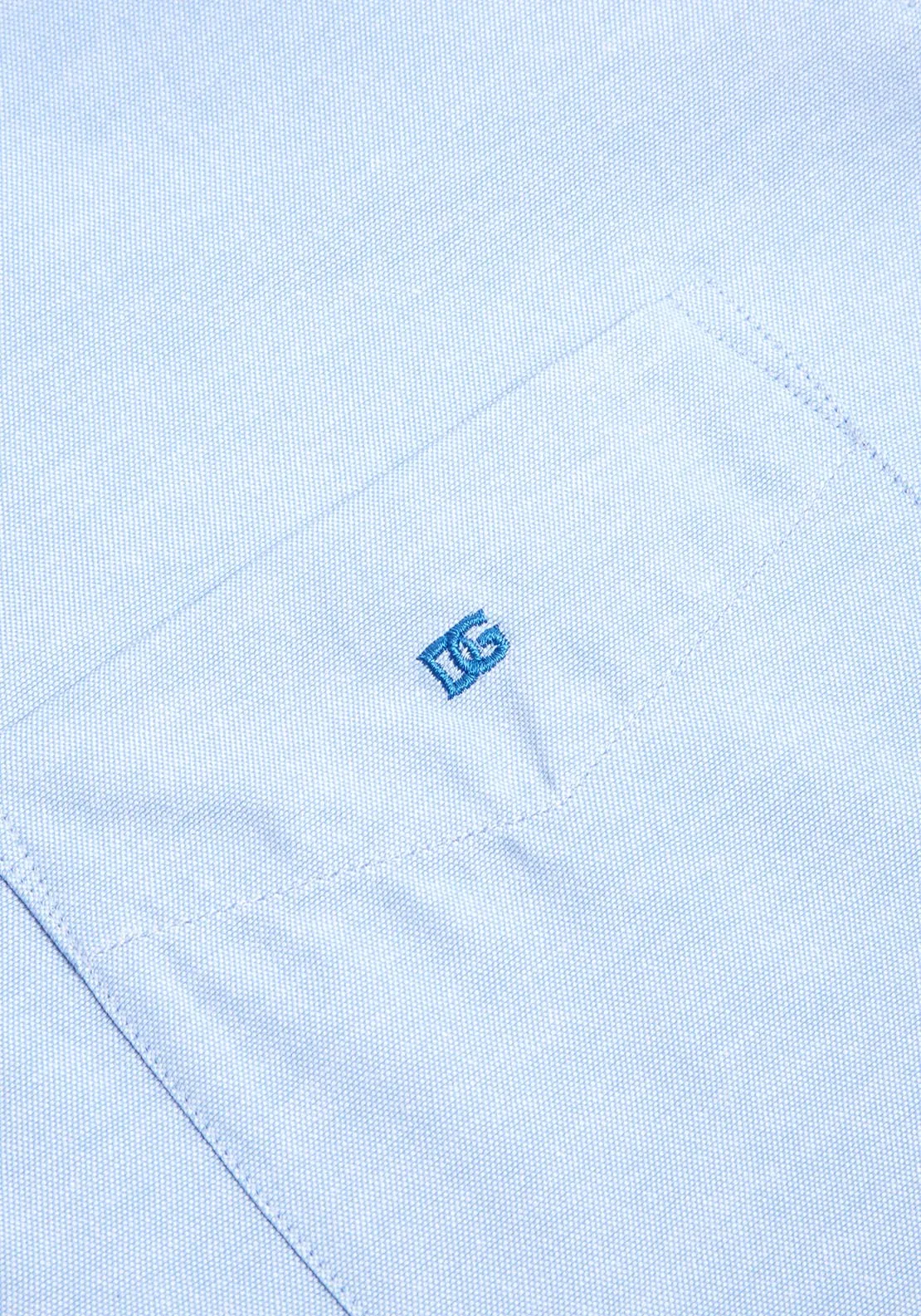 Blue Plain Short Sleeve Shirt.