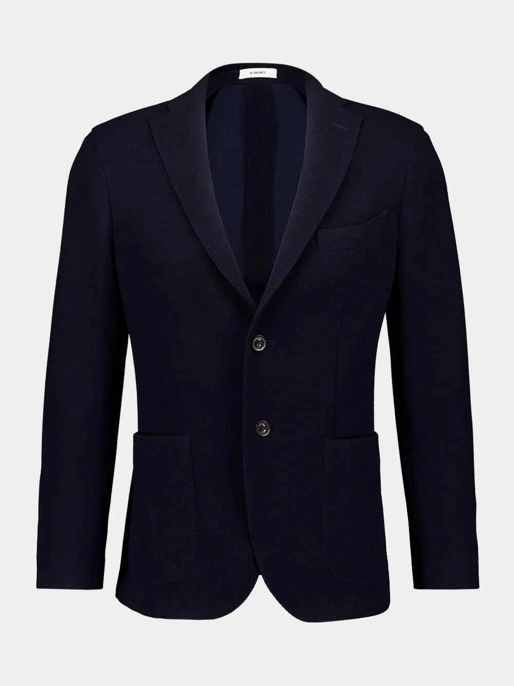 Blue Single-breasted Wool Blazer