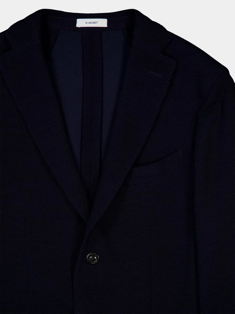 Blue Single-breasted Wool Blazer