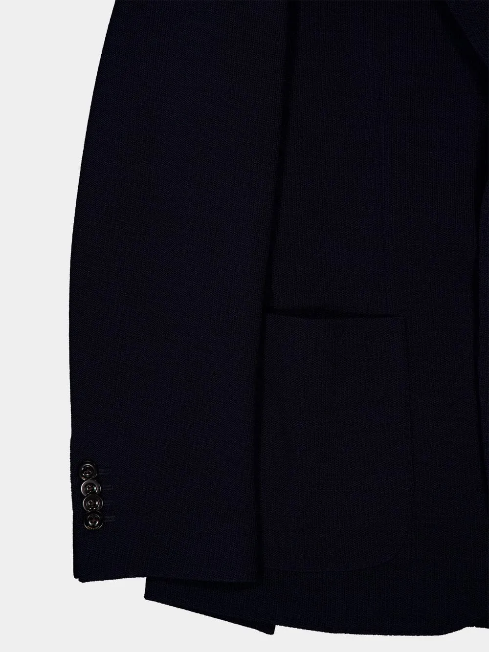 Blue Single-breasted Wool Blazer