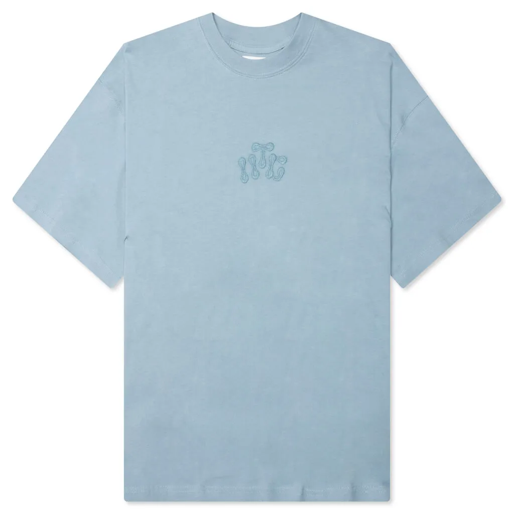 Blue Summer Embroidery Logo Tee - Short Sleeve