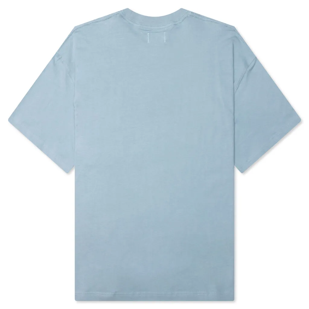 Blue Summer Embroidery Logo Tee - Short Sleeve