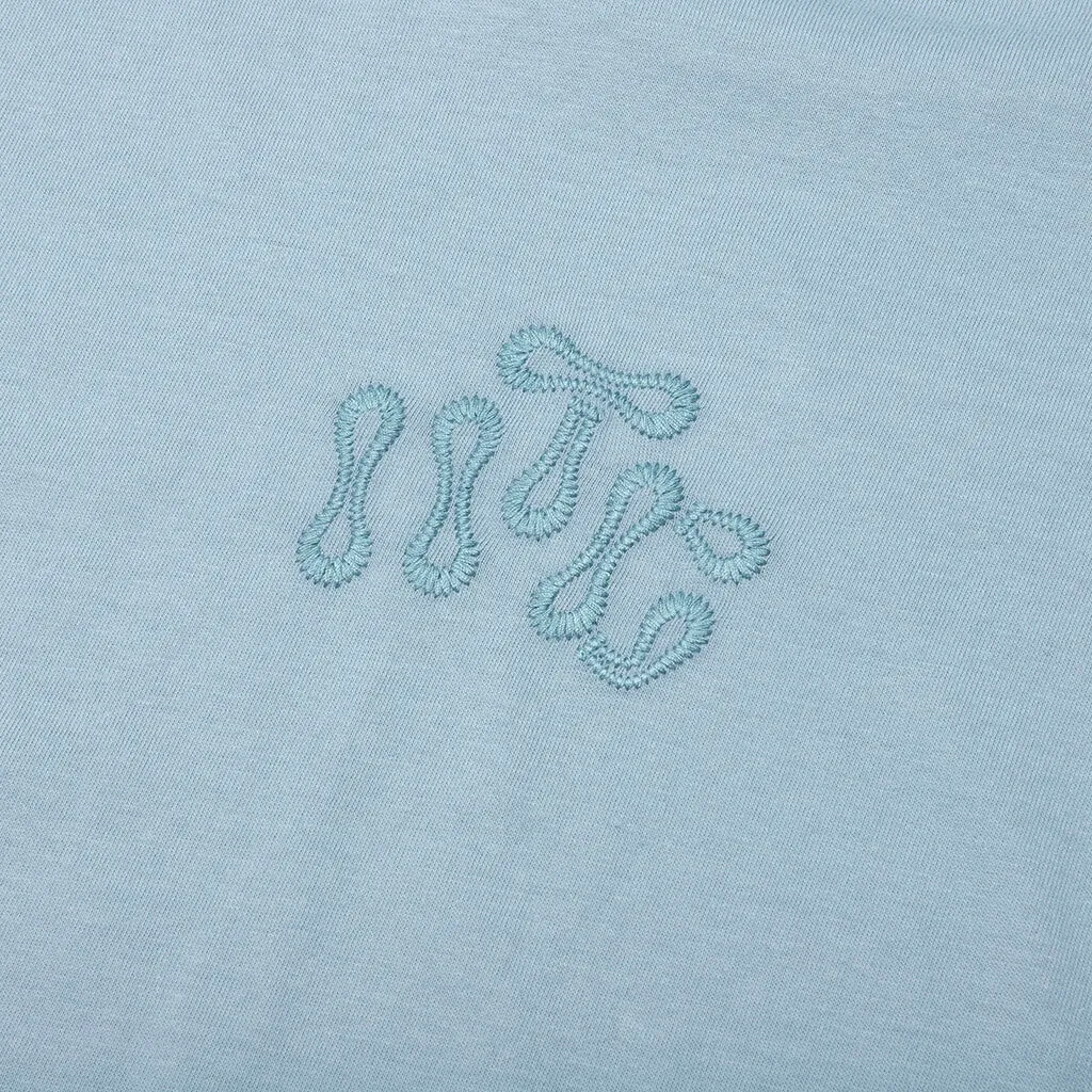 Blue Summer Embroidery Logo Tee - Short Sleeve