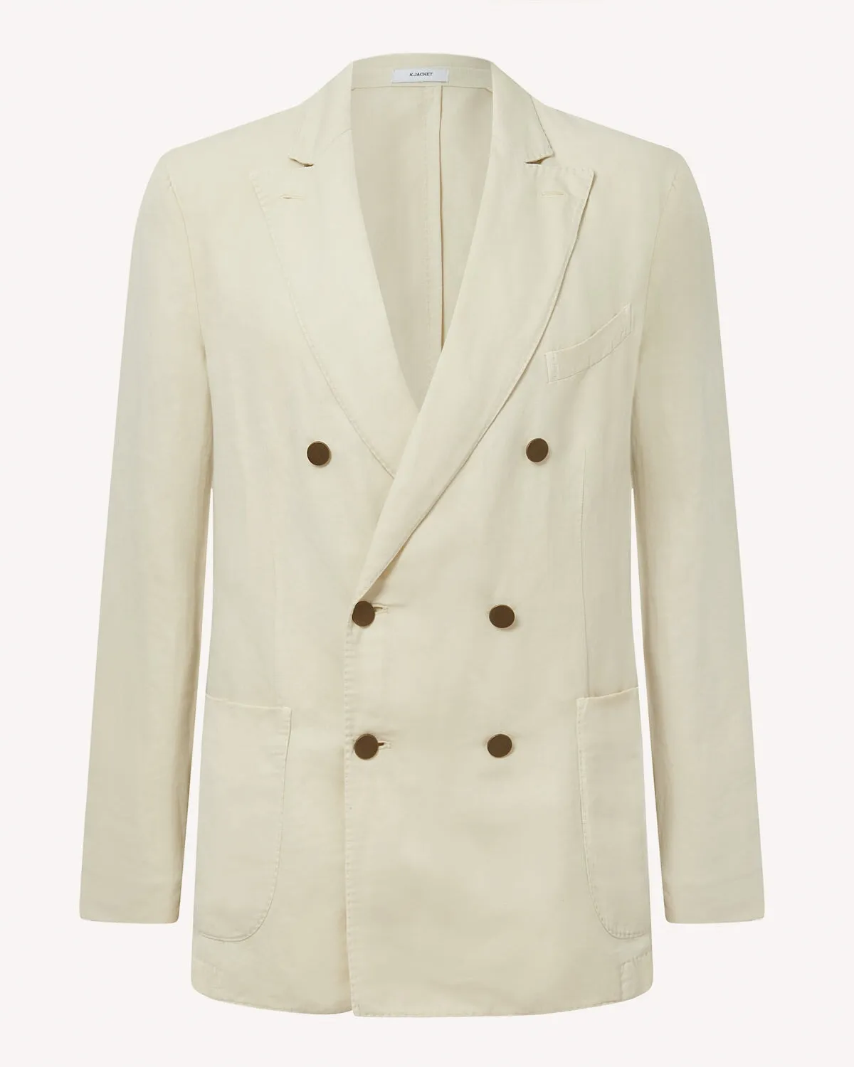 Boglioli double-breasted linen mix K-Jacket - Off White